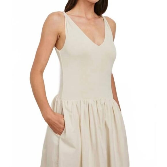 238$ Rails Franca Fit and Flare MIDI Dress Sleeveless Women's Size XS Ivory - Picture 4 of 4